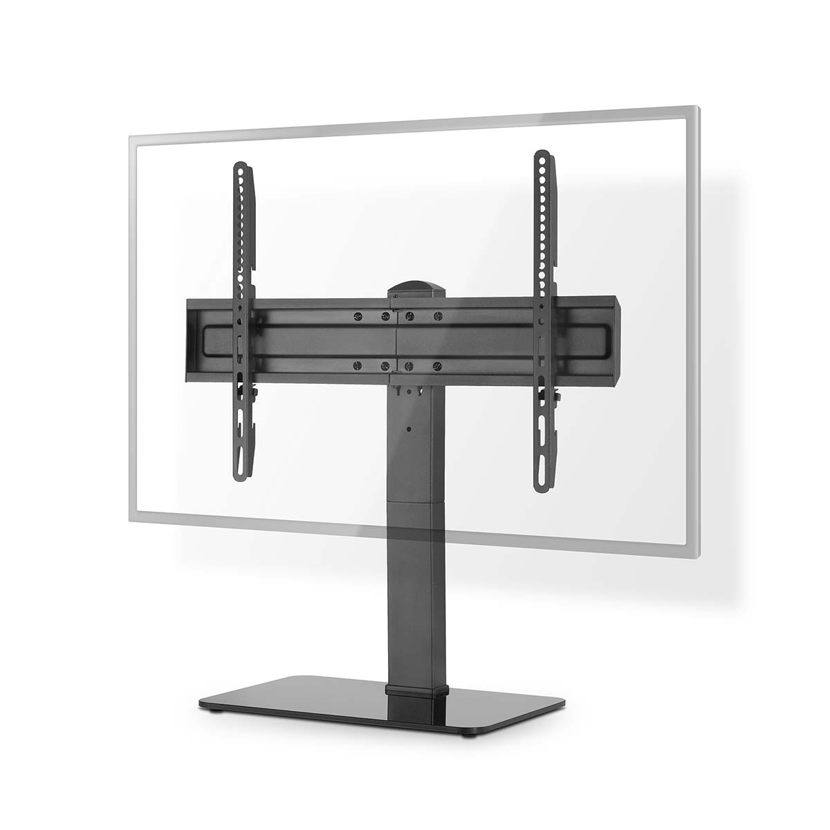 Nedis Vaste TV-Bureaustandaard | 37 70 " | Maximaal schermgewicht: 40 kg | Aanpasbare vooraf ingestelde hoogtes | Gehard Glas Staal | Zwart