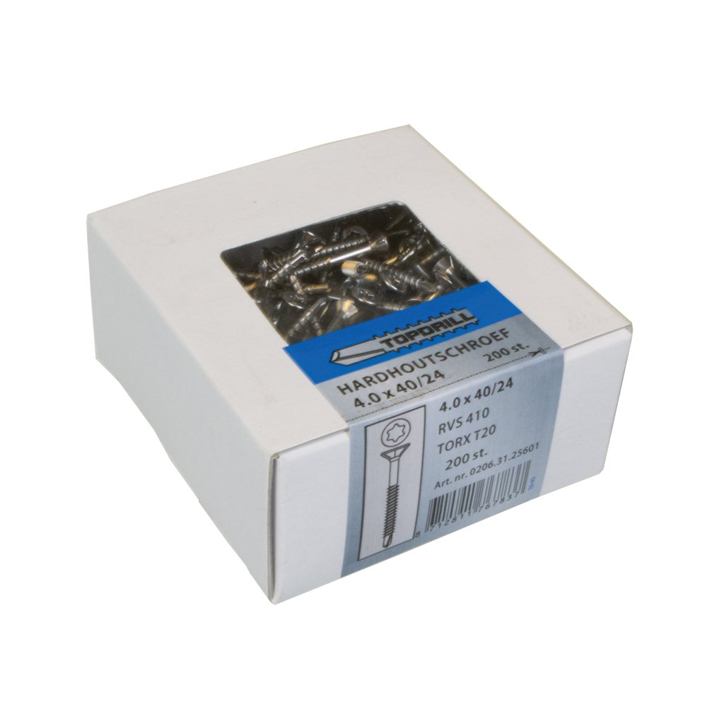 Topdrill Spaanplaatschroef Zelfborend Rvs-410 Pk Torx TX25 5.0X70/42 | 100 stuks - 0206.31.42201