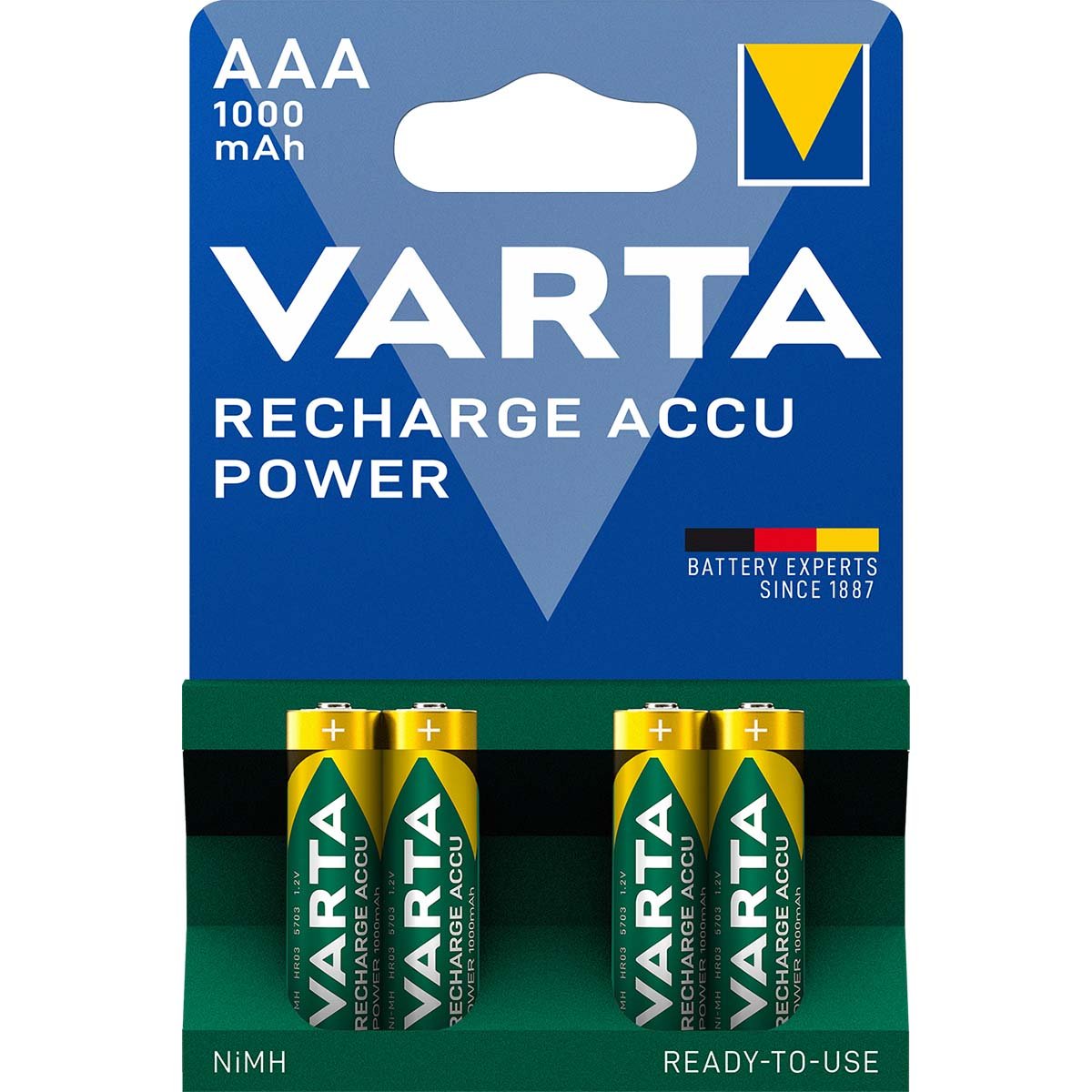 Varta Oplaadbare NiMH Batterij AAA 1.2 V 1000 mAh 4-Blister - VARTA-5703B/4
