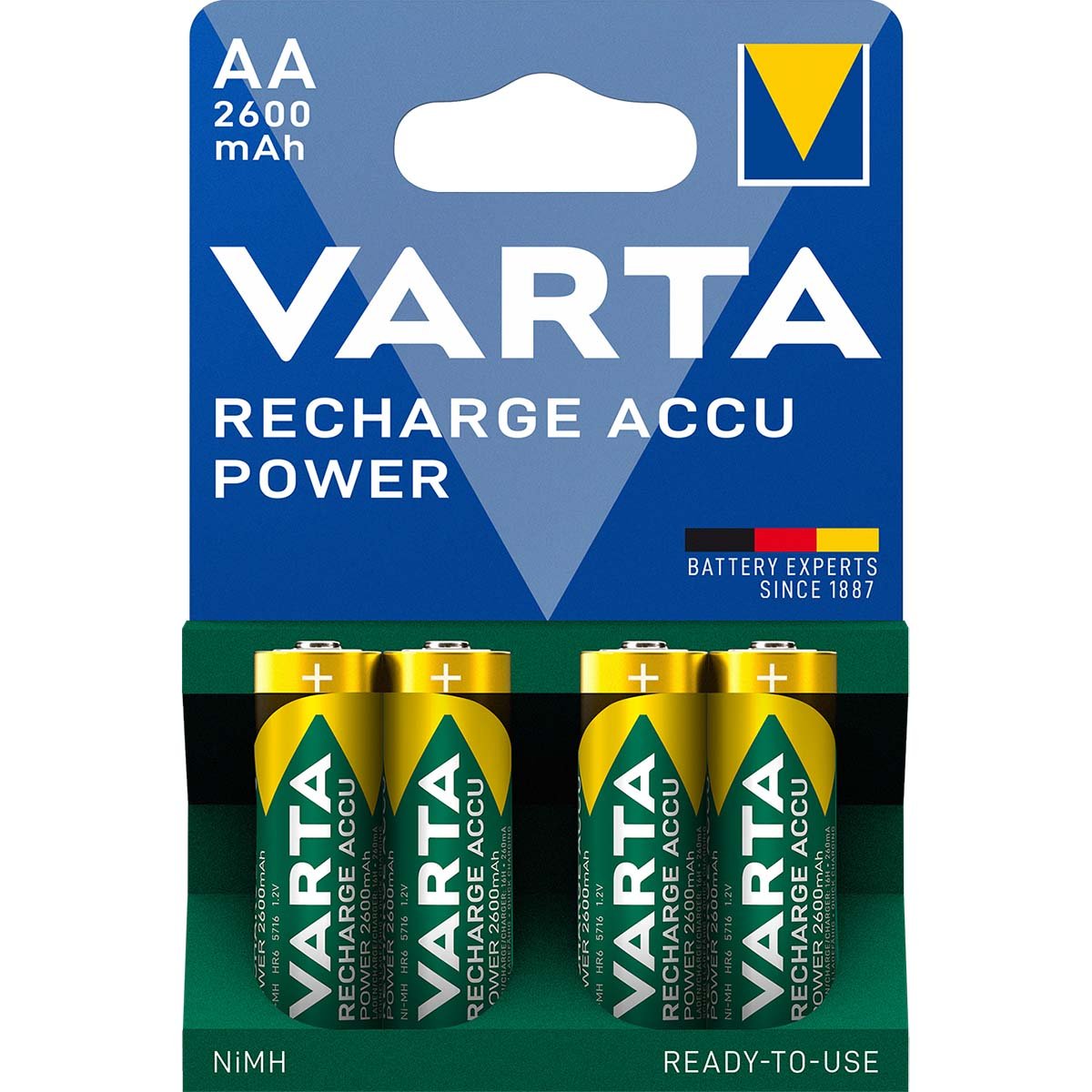 Varta Oplaadbare NiMH Batterij AA 1.2 V 2500 mAh 4-Blister - VARTA-5716B