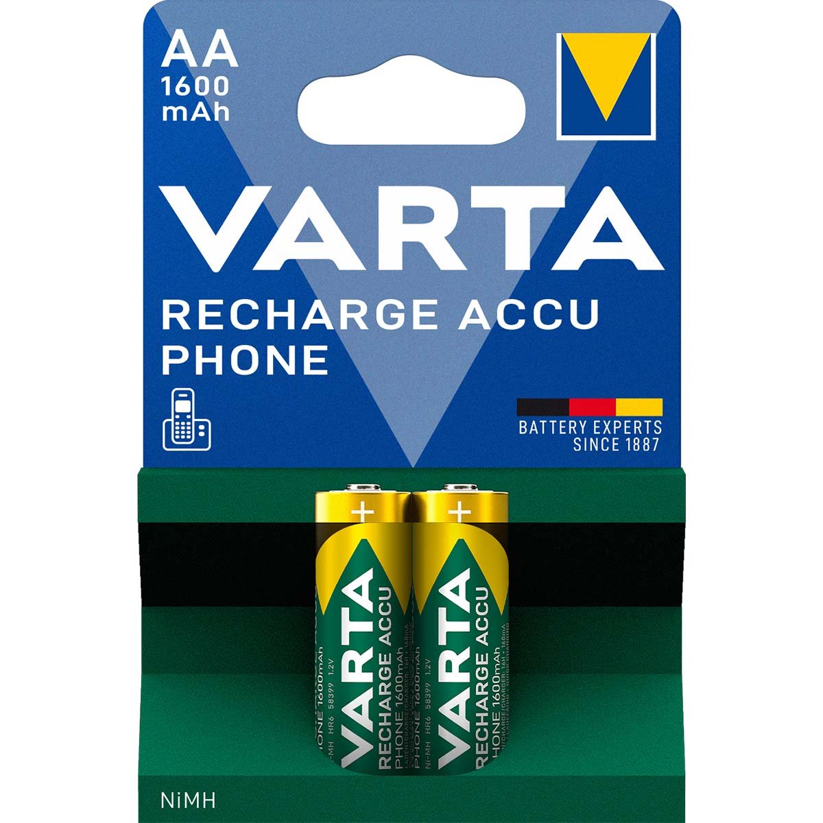 Varta Oplaadbare NiMH Batterij AA 1.2 V 1600 mAh 2-Blister - VARTA-T399B