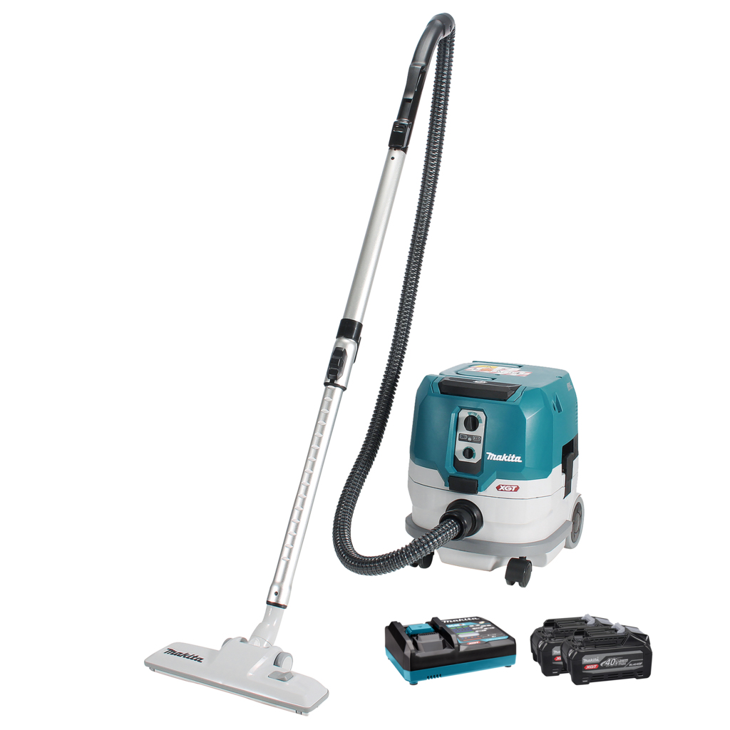 Makita VC005GLU21 XGT 40V Max Accu Stofzuiger | 2x 4,0 Ah accu BL4040F | Incl. snellader | In doos - VC005GLU21