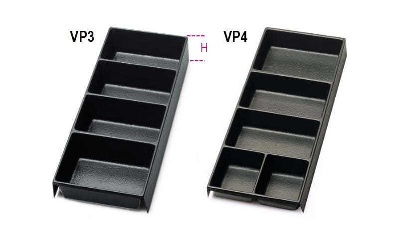 Beta Voorgevormde kunststof inzetbakken voor kleine delen voor alle modellen gereedschapskisten en voor de gereedschapswagens VP4 - 088880354