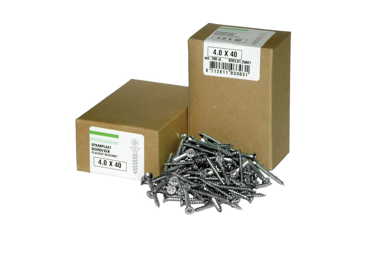 Houtschroef Pk Messing 3x12mm - 200 stuks