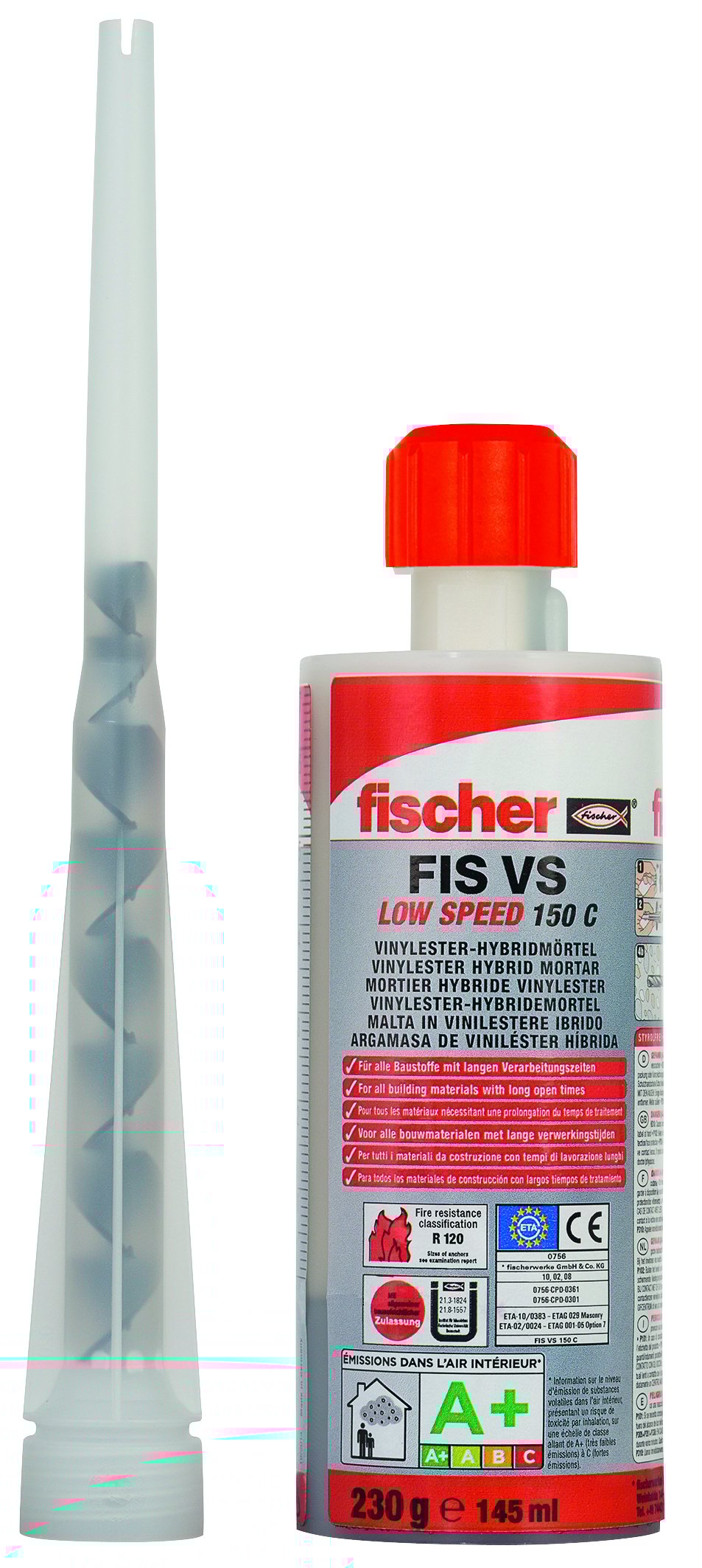 Fischer Injectiemortel FIS VS 150 C met 6 injectiehulzen - 45303 - 1 stuk(s) - 45303