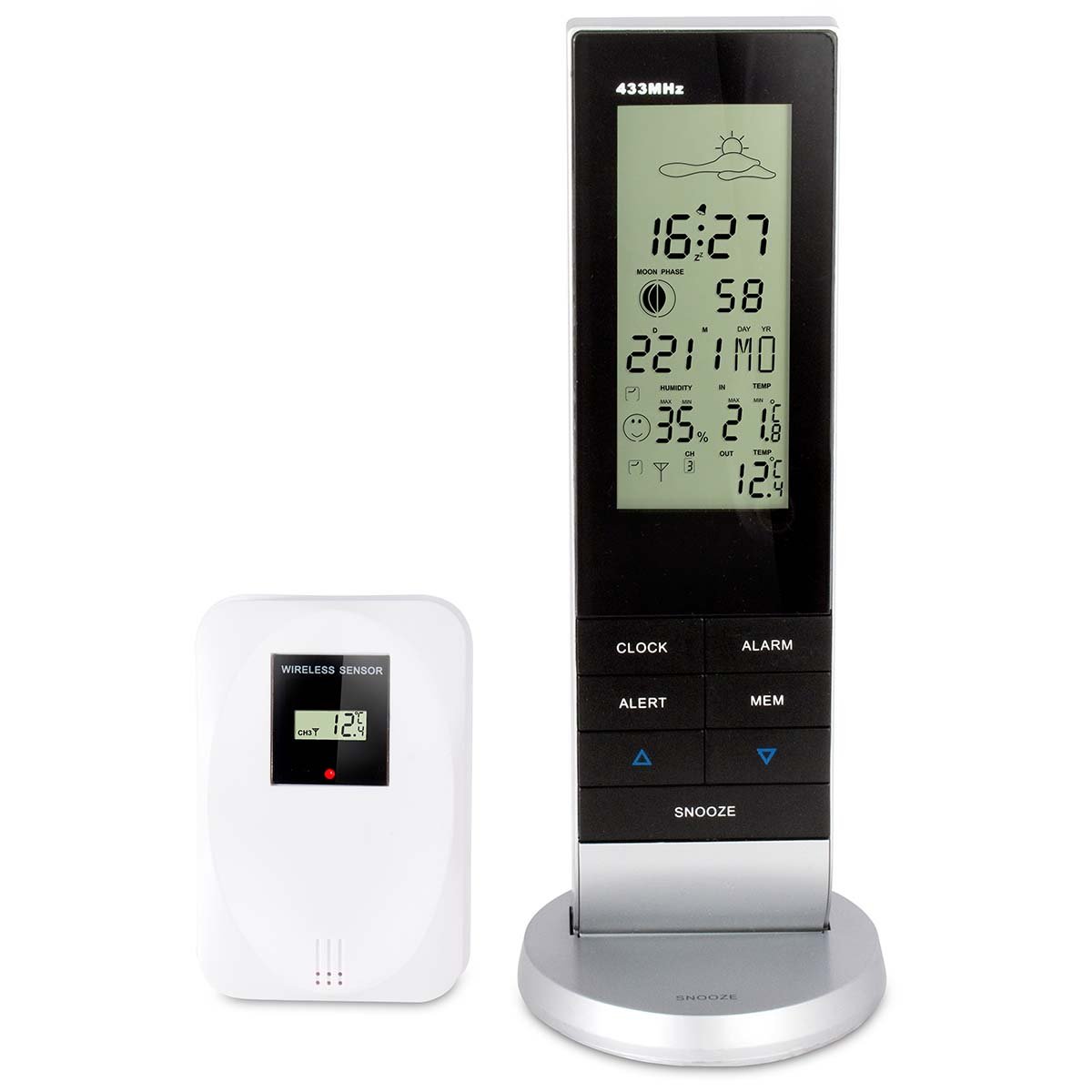 Alecto Weerstation met draadloze sensor Zwart Zilver WS-1150