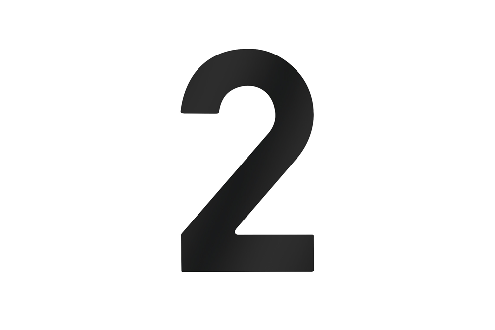 Metafranc Huisnummer 2 120Mm Zwart WU0424617