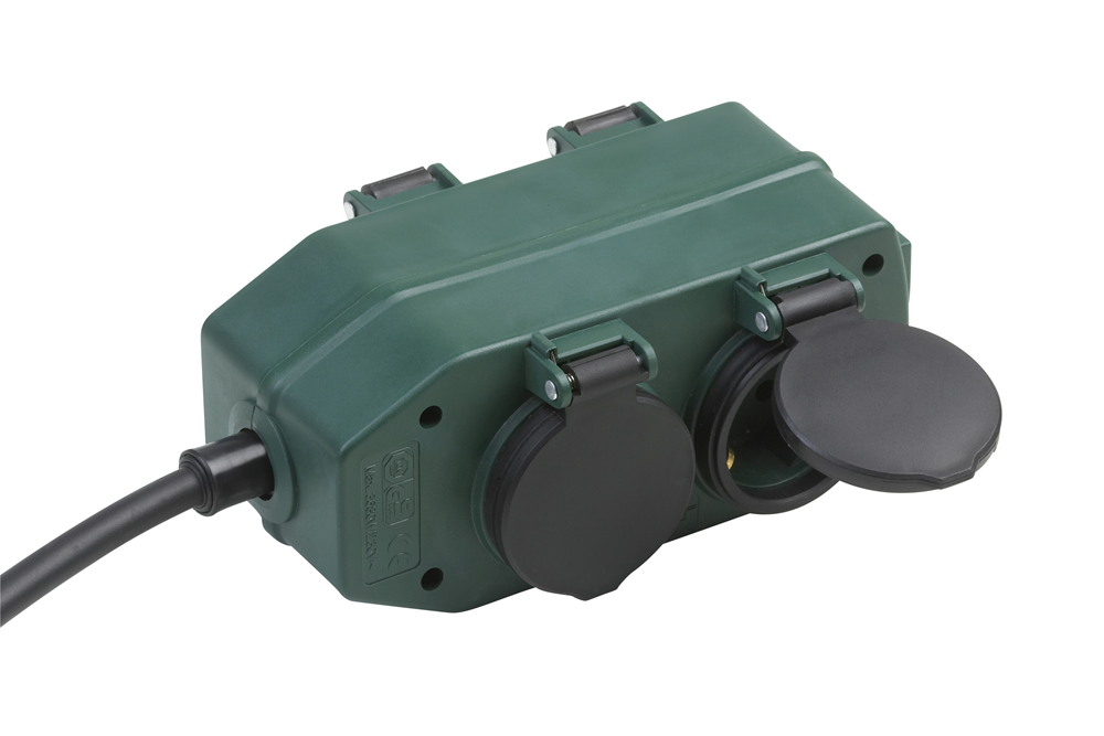 Meister Stekkerblok 4V Ip44 2M Gr Zw WU7430940