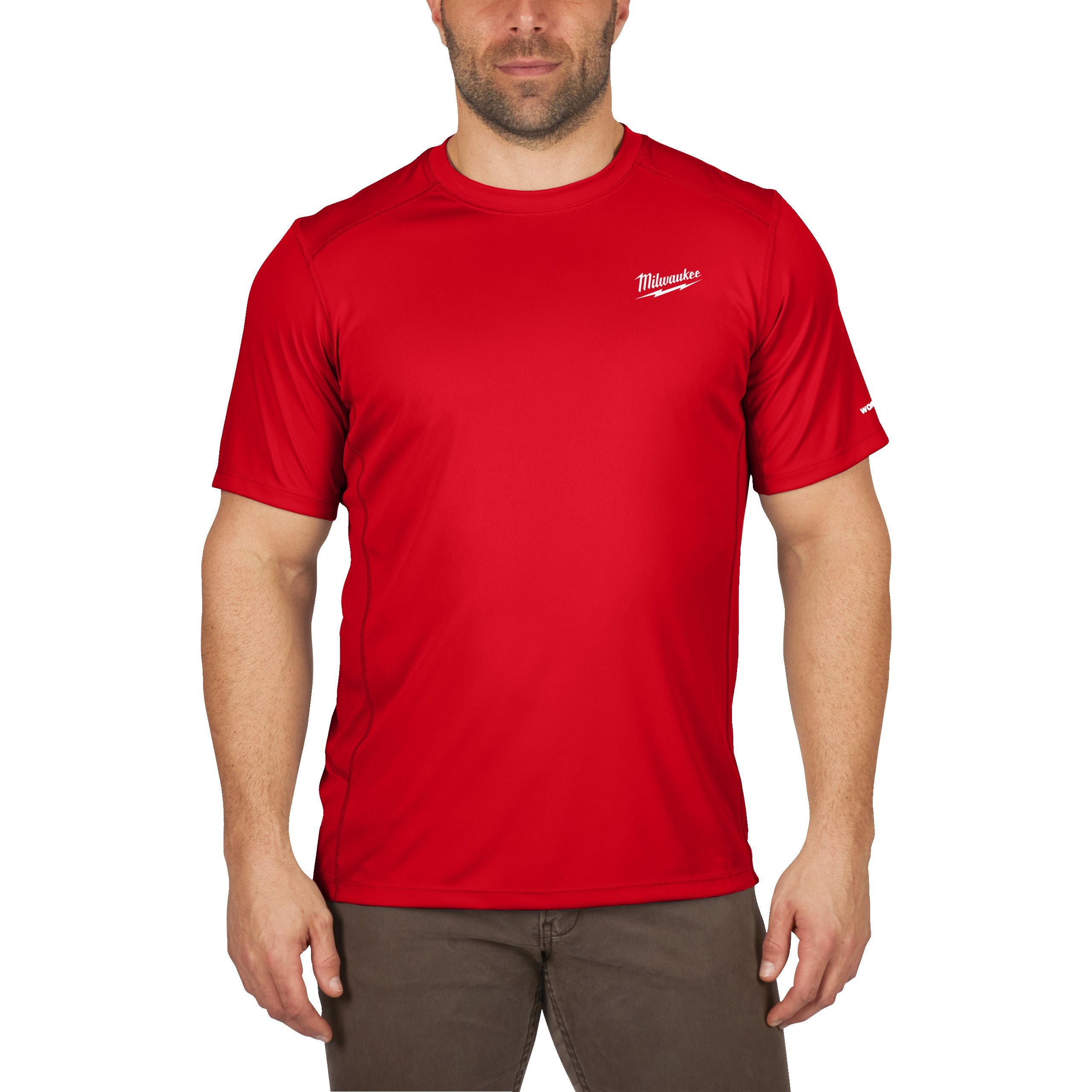 Milwaukee WW SS RD M T-shirt WORKSKIN™ Warm weather short sleeve red M - 4932493069