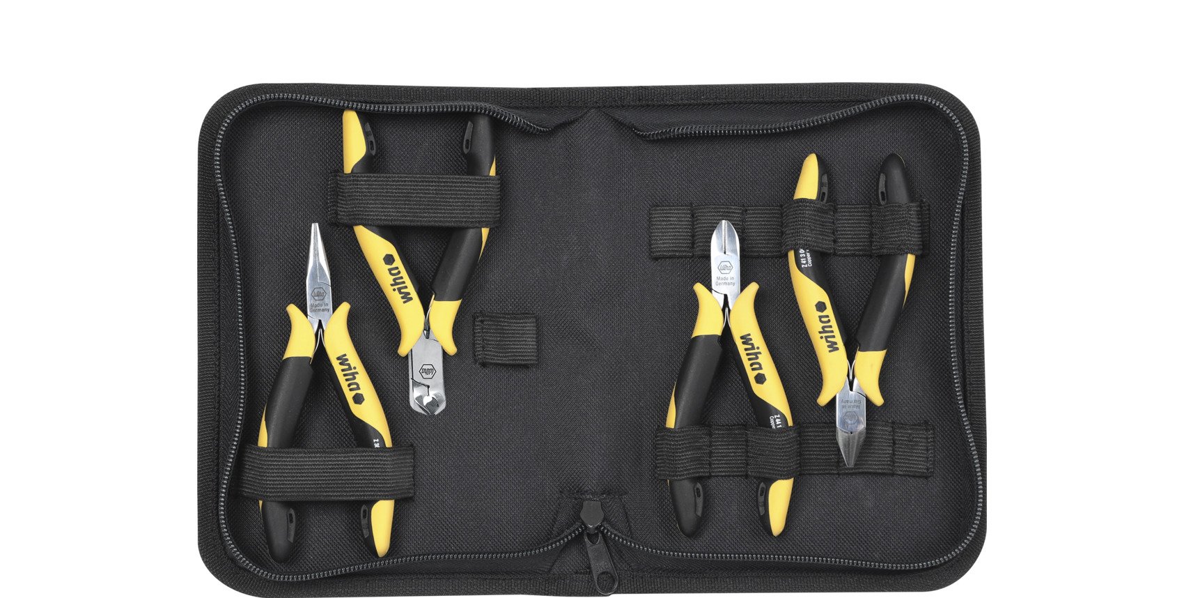 Wiha Z99000104 Tangenset Professional ESD zij-, schuine kopknip-, punttang 5-delig incl. gereedschapsmap - 33507
