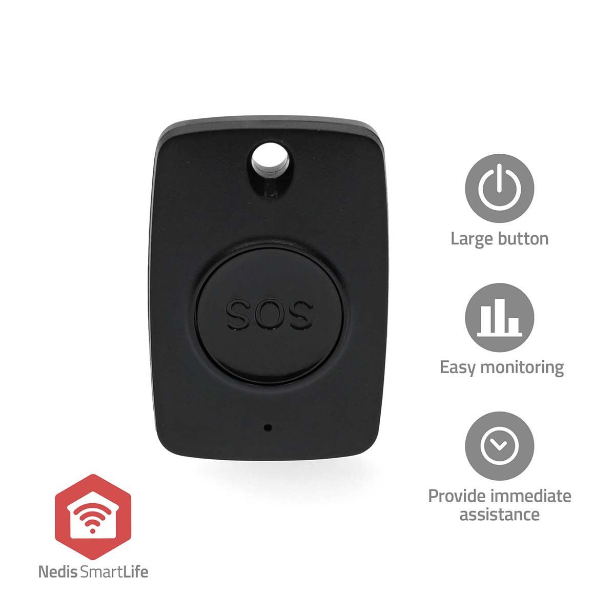 Nedis Smart Home Paniekknop | Zigbee 3.0 | Batterijtype: CR2450 | Zwart ZBPB10BK