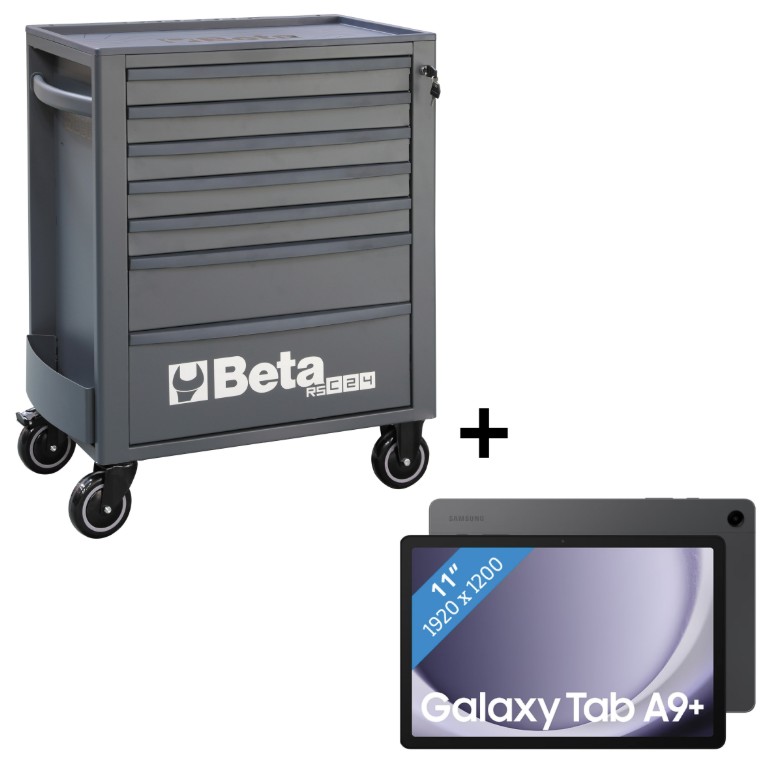 Beta 2400 RSC24/7 Gereedschapswagen | + Samsung Galaxy Tab A9+ | Antraciet - ZNLDEC027