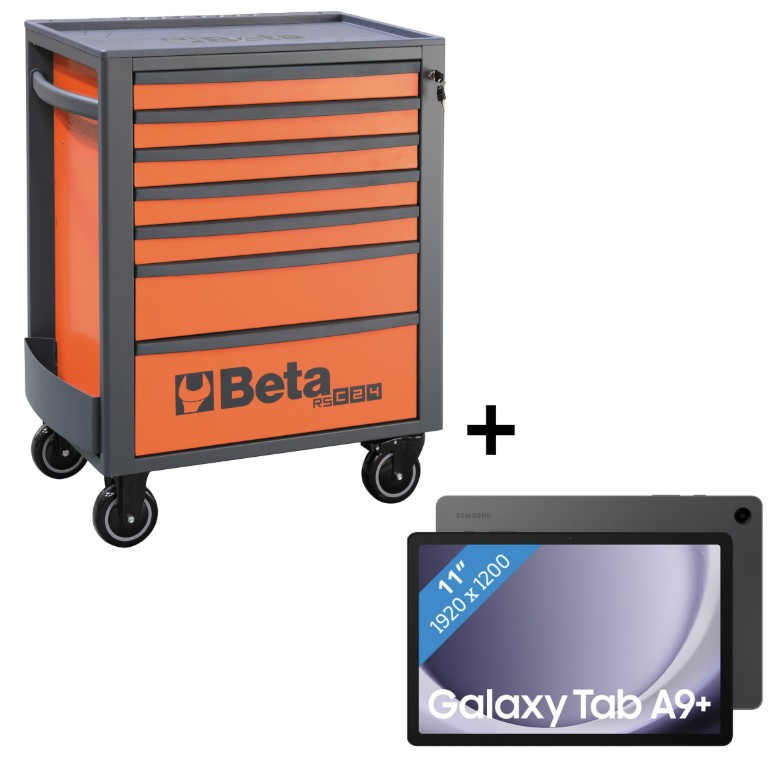 Beta 2400 RSC24/7 Gereedschapswagen | + Samsung Galaxy Tab A9+ | Oranje - ZNLDEC029 afbeelding