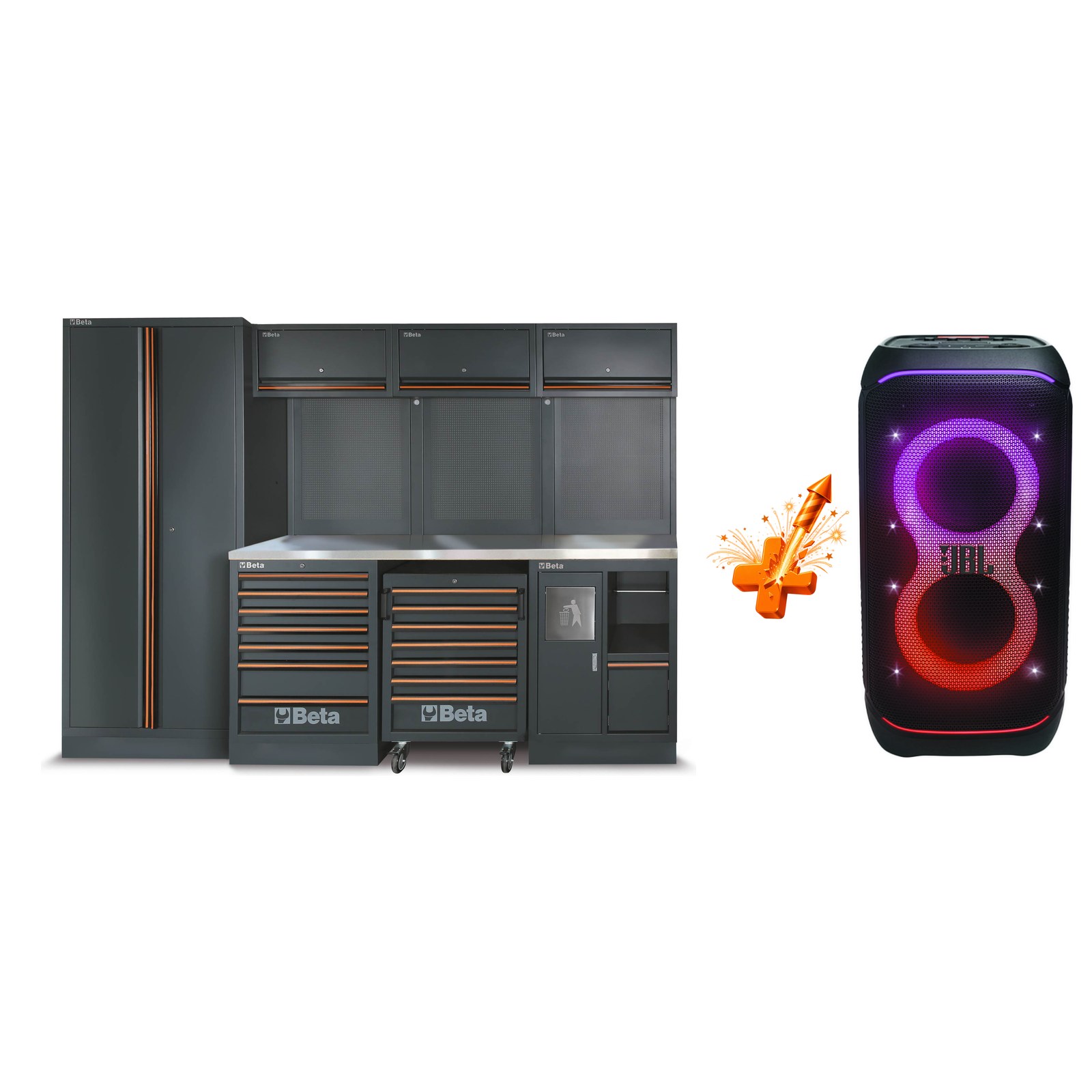 Beta C45PRO 2.0 X/268UT Werkplaatsinrichting X met 268 Gereedschappen + JBL PartyBox Stage 320 - ZNLDEC031