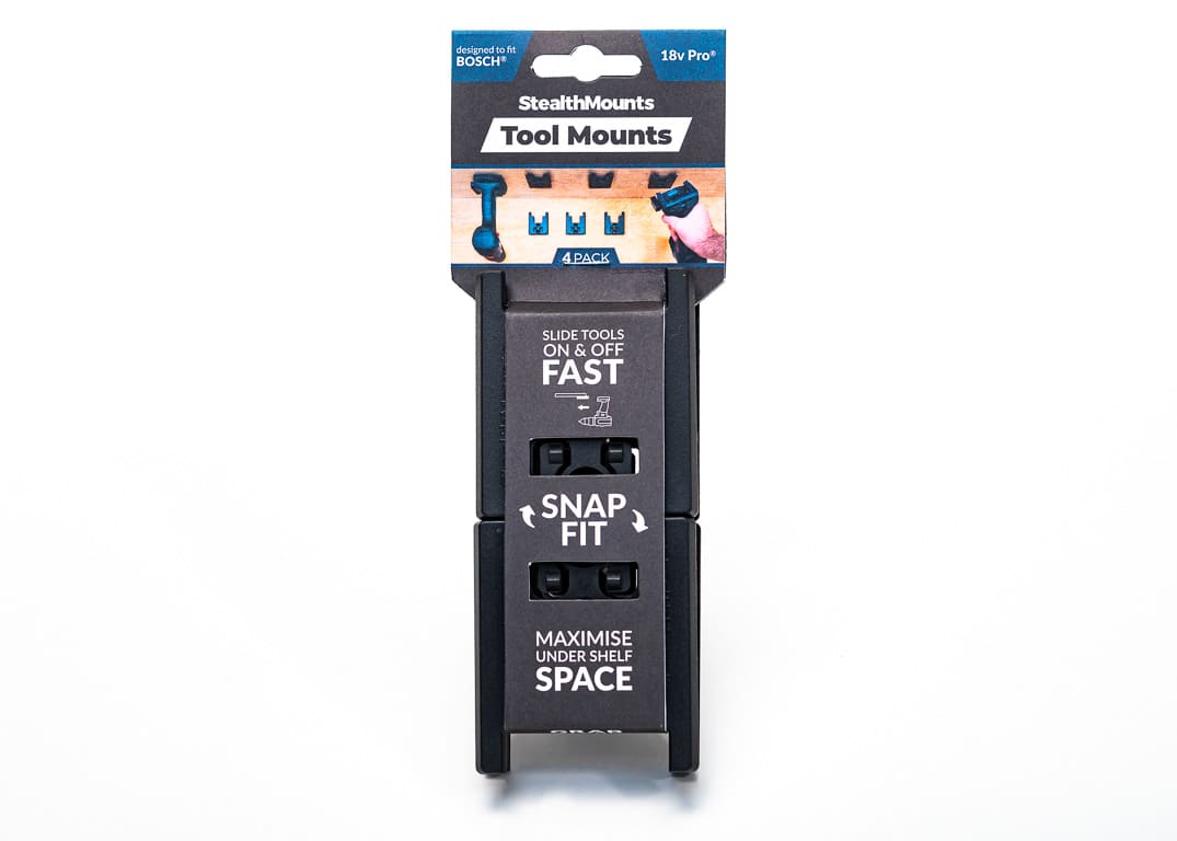 StealthMounts TM-BO18-BLK-4 Gereedschapshouders voor Bosch | Zwart | 4 stuks - TM-BO18-BLK-4