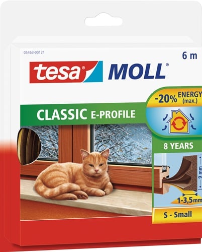 Tesa Venster-/deurtochtstrip | B9mmxH4mmxL6m | bruin | 10 stuks - 05463-00121-00 05463-00121-00