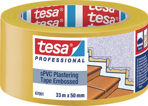 Tesa PVC-pleisterband | dwars geribbeld | geel | lengte 33 m | breedte 50 mm | 6 stuks - 67001-00001-00 67001-00001-00