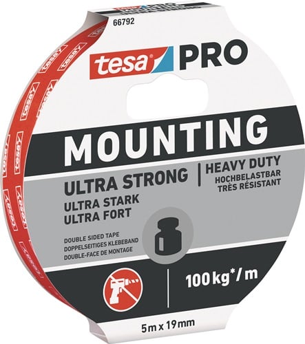 Tesa Montageband | wit | lengte 5 m | breedte 19 mm | 10 stuks - 66792-00001-00 66792-00001-00