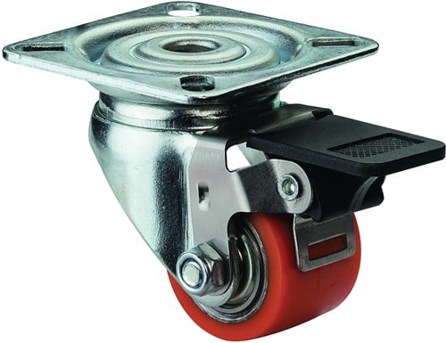 BS Rollen Zwenkwiel met klem | wiel-d. 35 mm draagvermogen 100 kg | met schroefplaat compact | polyurethaan | 1 stuk - A620.C10.035 A620.C10.035