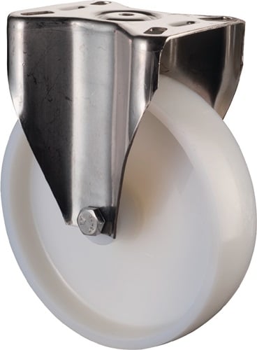 BS Rollen Bokwiel | wiel-d. 200 mm draagvermogen 300 kg | kunststof | plaat L129xB106 mm | 1 stuk - H110.A90.200 H110.A90.200