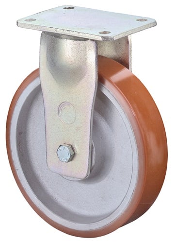 BS Rollen Bokwiel voor zware lasten | wiel-d. 250 mm draagvermogen 2200 kg | gegoten polyurethaan | plaat L255xB200 mm | 1 stuk - RR110.C10.253