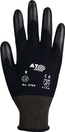 Asatex Handschoen | maat 8 zwart | polyamide m. Soft-polyurethaan | polyamide m. Soft-polyurethaan | 12 paar - 3709/8 3709/8