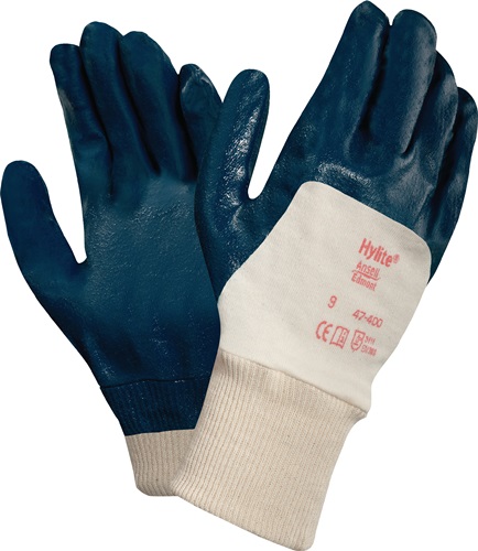 Ansell Handschoen | maat 9 wit/blauw | Gebreide voering met 3/4 nitril | EN 388 PSA-categorie II | 12 paar - 47-400-9 47-400-9 afbeelding