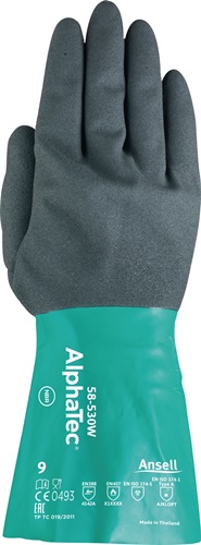 Ansell Chemicaliënhandschoen | maat 10 flesgroen/antracietgrijs | EN 388, EN 374, EN 1149 | PSA-categorie III | 6 paar - 58-530W-10 58-530W-10 afbeelding