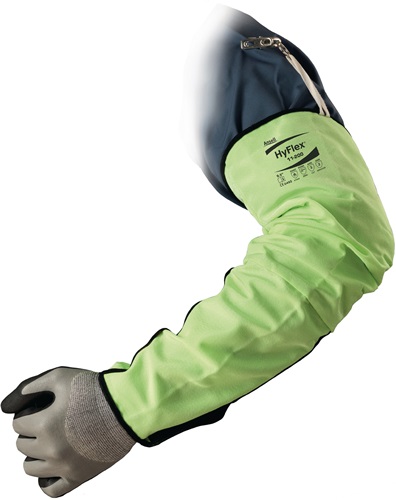 Ansell Armbeschermer | 475 mm signaalgeel | polyester / nylon / glasvezel | EN 388, EN 407 PSA-categorie III | 12 stuks - 11-200 11-200 afbeelding