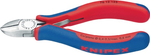 Knipex Zijsnijtang | lengte 125 mm vorm 8 facet ja, klein | hoofd gepolijst | kunststof mantel | 1 stuk - 76 81 125 - 76 81 125