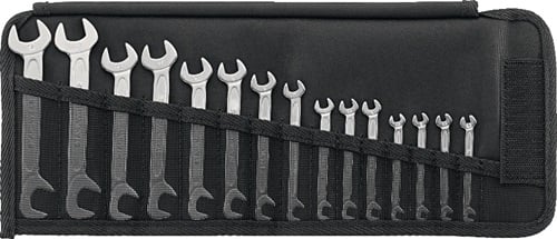 Stahlwille Set dubbele steeksleutels | 15-delig SW3,2-14 mm | chroom-legering-staal | 1 stuk - 96400651 96400651