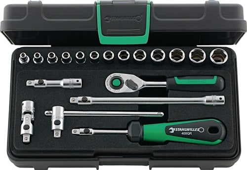 Stahlwille Dopsleutelset | 19-delig 1/4 inch | sleutelwijdtes 3,5-13 mm | aantal tanden 80 6-Kant | 1 stuk - 96011180 96011180