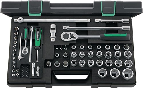 Stahlwille Dopsleutelset | 63-delig 1/4 + 1/2 inch | sleutelwijdtes 4-30 mm | aantal tanden 22/36 6-Kant | 1 stuk - 96013702 96013702
