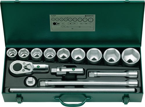 Stahlwille Dopsleutelset | 15-delig 3/4 inch | sleutelwijdtes 32-60 mm | aantal tanden 36 6-Kant | 1 stuk - 96050103 96050103