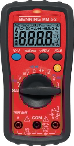 Benning Multimeter | 0,1 mV-600 V AC/DC | WAAR RMS | 1 stuk - 044071 - 044071