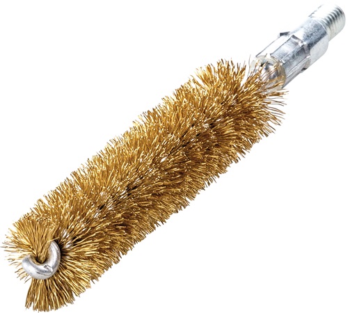 Lessmann Pijpborstel | lengte 115 mm d. 12 mm | messingdraad golvend | afzetsellengte 80 mm | 1 stuk - 500712 500712a afbeelding