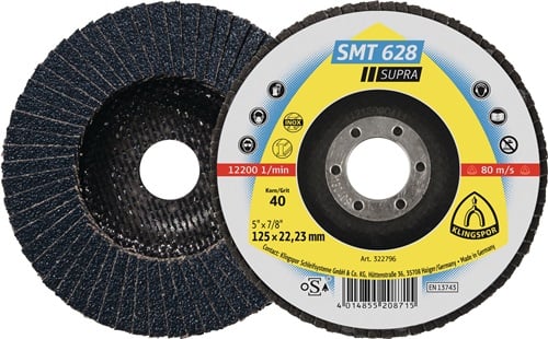 Klingspor Lamellenschuurschijf | d. 115 mm korreling 80 plat | RVS zirkoniumkorund | 10 stuks - 322793 322793