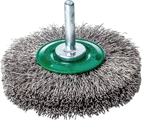 Lessmann Ronde borstel | d. 70 mm schacht 6 mm draaddikte 0,3 mm | RVS 13 mm 15.000 omw/min | Max. t