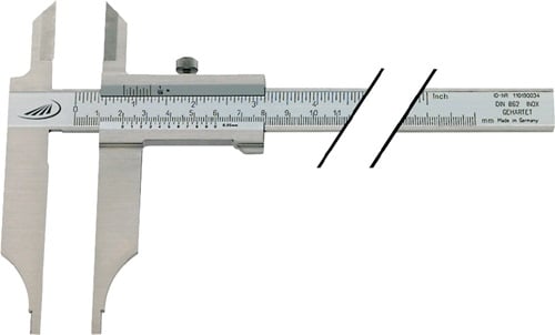 Helios Preisser Werkplaatsschuifmaat | 800 mm | met meetpunten | snavellengte 150 mm | 1 stuk - 0234514 0234514