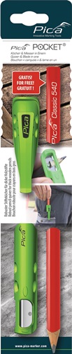 Pica Koker | voor lood-/markeerstift | met spitsmes | met 1 timmermanspotlood | 1 stuk - 505/01 - 505/01