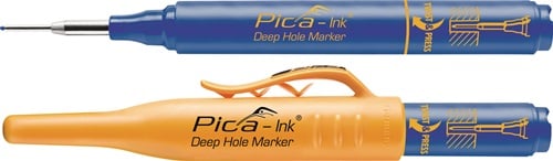 Pica Merkstift voor diepe gaten | blauw met telescooppunt | 1 stuk - 150/41 - 150/41