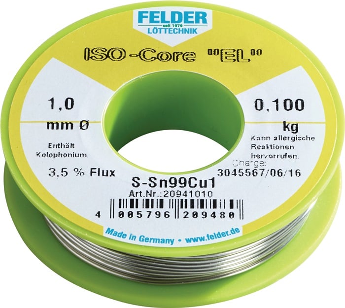 Felder Soldeerdraad | 1,5 mm | 100 g | S-Sn99Cu1 | 1 stuk - 20941510 20941510