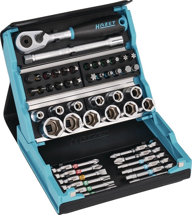 Hazet Assortiment dopsleutels en bits | 50 stuks | zeskant/sleuf/PH/PZD/TX - 8000791438