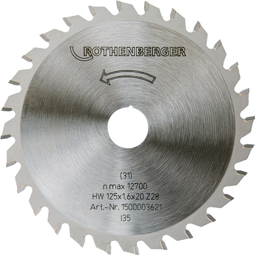 Rothenberger Zaagblad | buiten d. 125 mm aantal tanden 28 | gat d. 20 mm | 1 stuk - 1500003621 1500003621