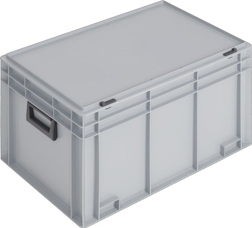 Lockweiler Kunststof koffer | L600xB400xH353 mm PP 2 grepen | schuifsluiting grijs 70 l | 1 stuk - PC702M-139270210118 PC702M-139270210118