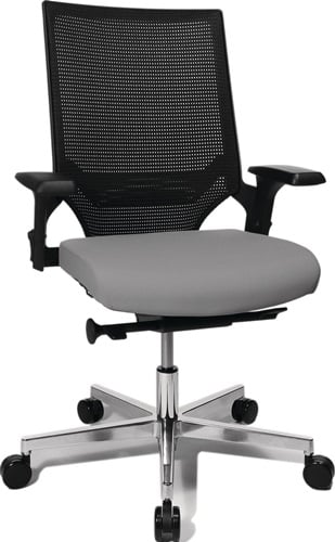 Topstar Bureaudraaistoel | met puntsynchroontechniek | zwart/lichtgrijs 420-550 mm | met armleuningen draagvermogen 110 kg | 1 stuk - TA309AT230