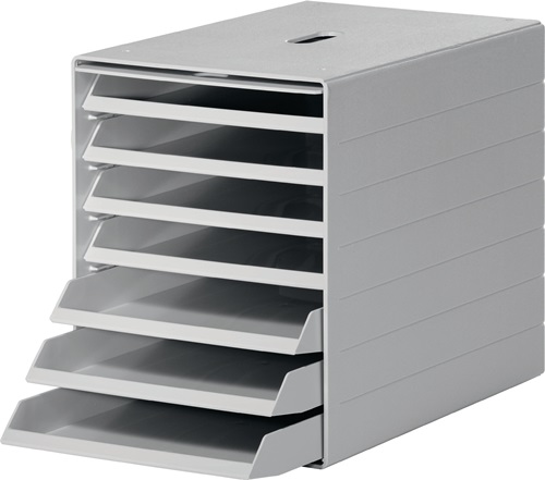 Durable Ladenbox | 7 laden m. intrekbare voorklep | grijs H322xB250xD365 mm | 1 stuk - 1712001050 1712001050