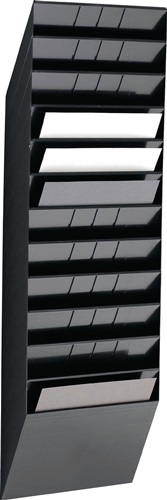Durable Folderhouder | H1.040xB348xD95mm | aantal vakken 12 A4 dwars | polystyreen zwart | 1 stuk - 1709781060 1709781060