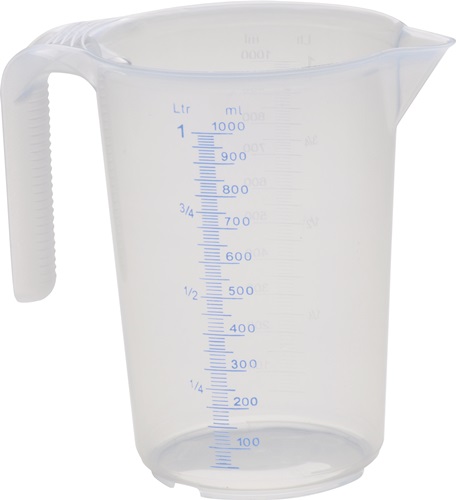 Hunersdorff Meetkan | 1000 ml polypropyleen transparant | D117xH165mm | greep open | 1 stuk - 936500 936500