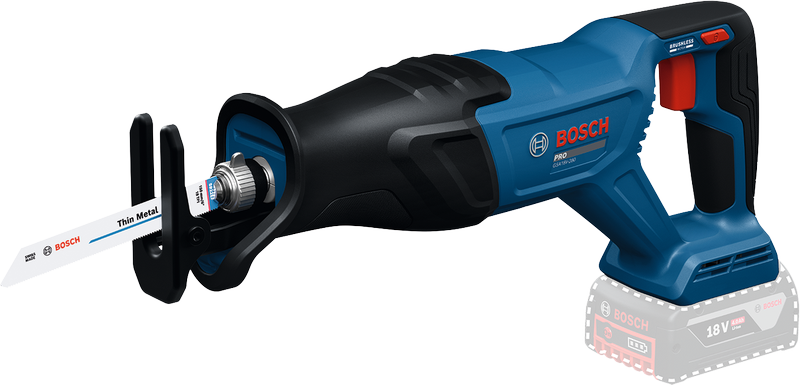 Bosch Blauw GSA18V-280 Accu reciprozaag (zonder accu/lader, 1x zaagblad S922EF, 1x zaagblad S922HF) - 06016D1000